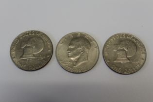 1976 USA Eisenhower dollar x 3