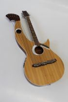 A circa 1970's twenty string harp guitar. 107cm