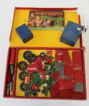 Meccano set no. 8, in original red box with illustrated label, inclusive of instruction manuals
