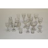 A group of eighteen largely early 19th century English liqueur and other glasses, including two