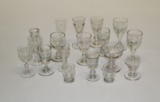 A group of eighteen largely early 19th century English liqueur and other glasses, including two