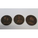 1772 George III Half penny 1775 George III Half penny 1773 George III Half penny