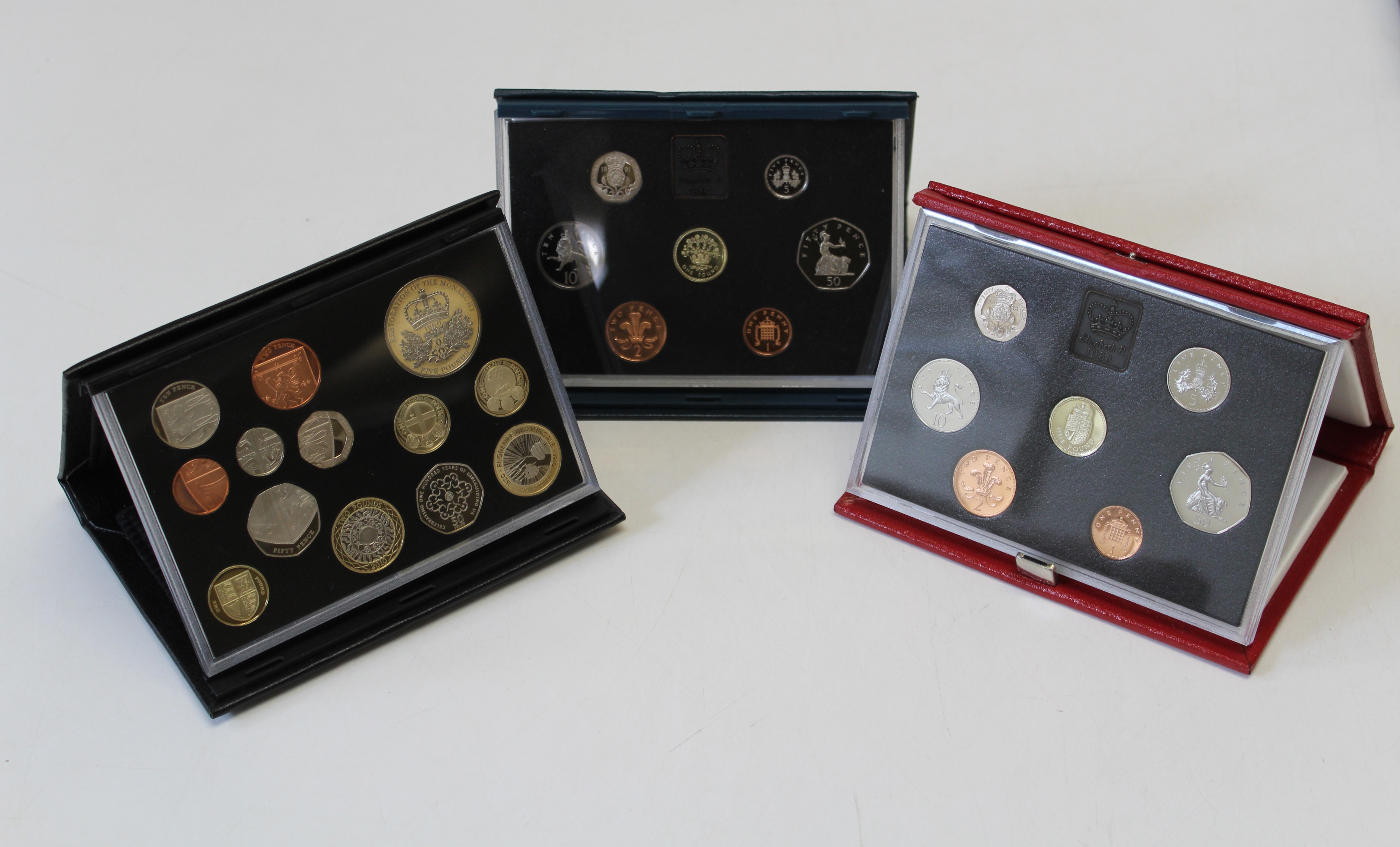 1988 UK proof coin collection set of six in deluxe display box 2010 UK proof coin set of thirteen