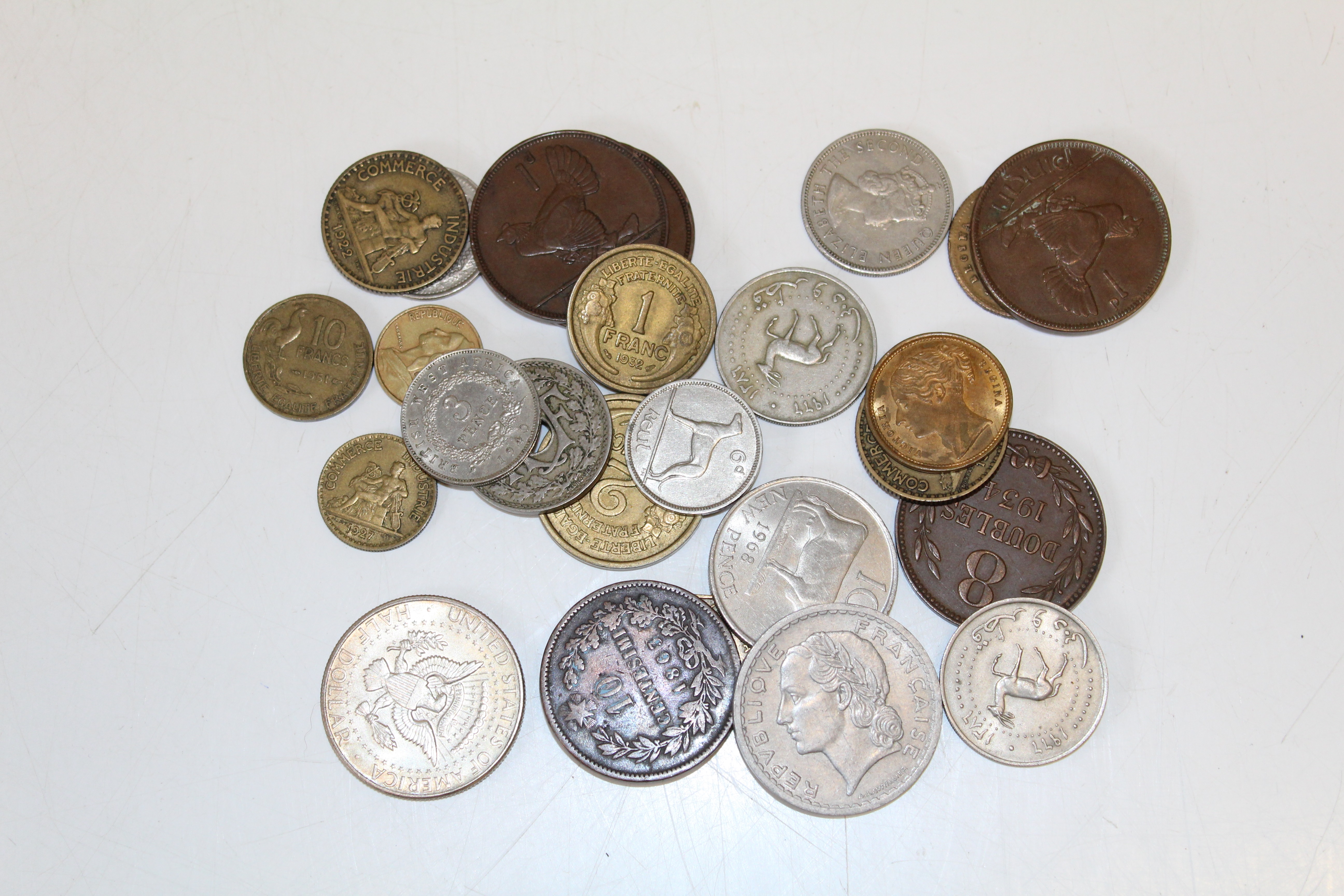 One bag of interesting coins, USA, Jersey and Ireland etc