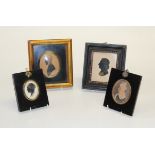 19th century English School, a silhouette portrait bust, Keats 1821. Cut card, heightened with gilt,