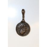 The Murder of Sir Edmund Godfrey Medallion 1678, silver, two hands strangling him with his cravat