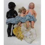 Three dolls, to include two bisque headed examples, one an Armand Marseille example, the other a