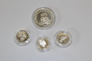 1996 Guernsey £1 silver proof coin Queen Elizabeth 70th Birthday 1993 Alderney Coronation