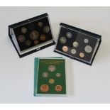 1987 Guernsey proof coin set 8 1990 Guernsey proof coin set 8 1986 East Caribbean proof coinage set