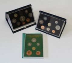 1987 Guernsey proof coin set 8 1990 Guernsey proof coin set 8 1986 East Caribbean proof coinage set