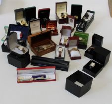 A large quantity of modern gentlemans and ladies wristwatches, various makers including Ingersoll
