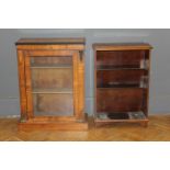 A Victorian mahogany and crossbanded pier cabinet, the rectangular top with an ebonised border