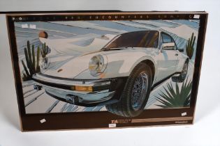 Porsche mirrored advertising picture.