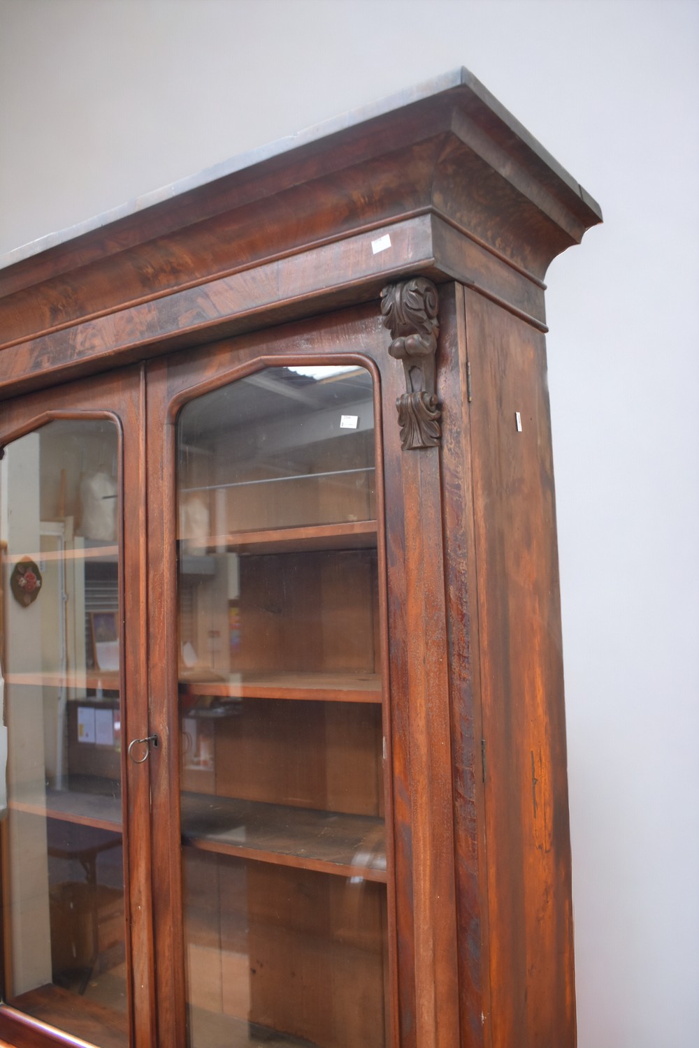 A Victorian glazed display cabinet of two glazed doors above a single drawer and two further - Image 4 of 5