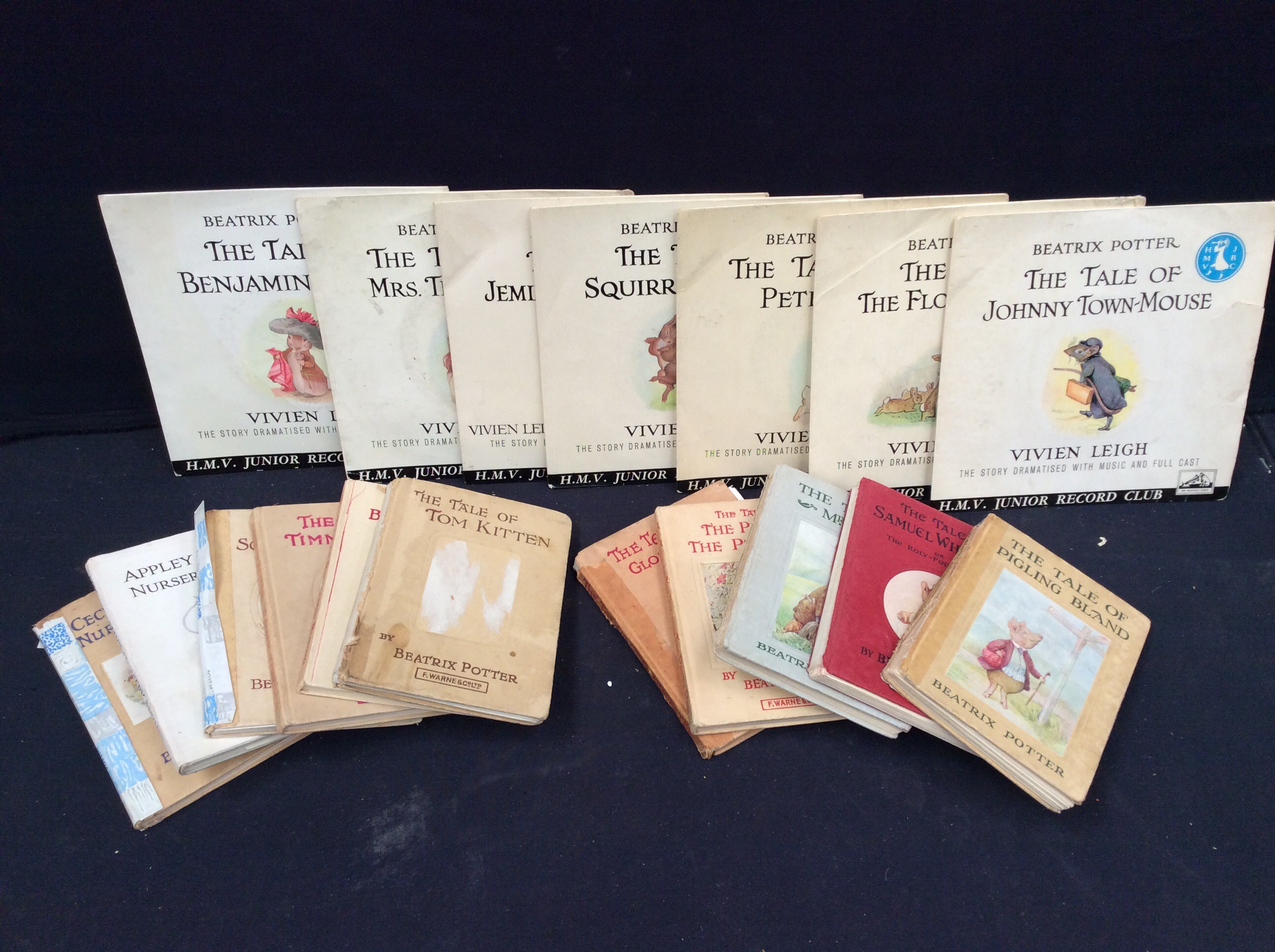 A small collection of Beatrix Potter miniature children's books to include; The Tailor of