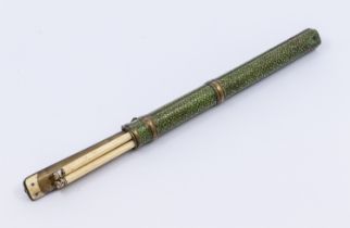 ***WITHDRAWN*** A Chinese late 19th /early 20th Century chopstick and knife set, the shagreen case