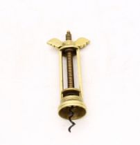 Unusual brass early 20th Century corkscrew with ring pull.