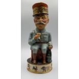 Wilkinson toby jug by Francis Carruthers Gould circa 1918 of a French allied general, slight chip to