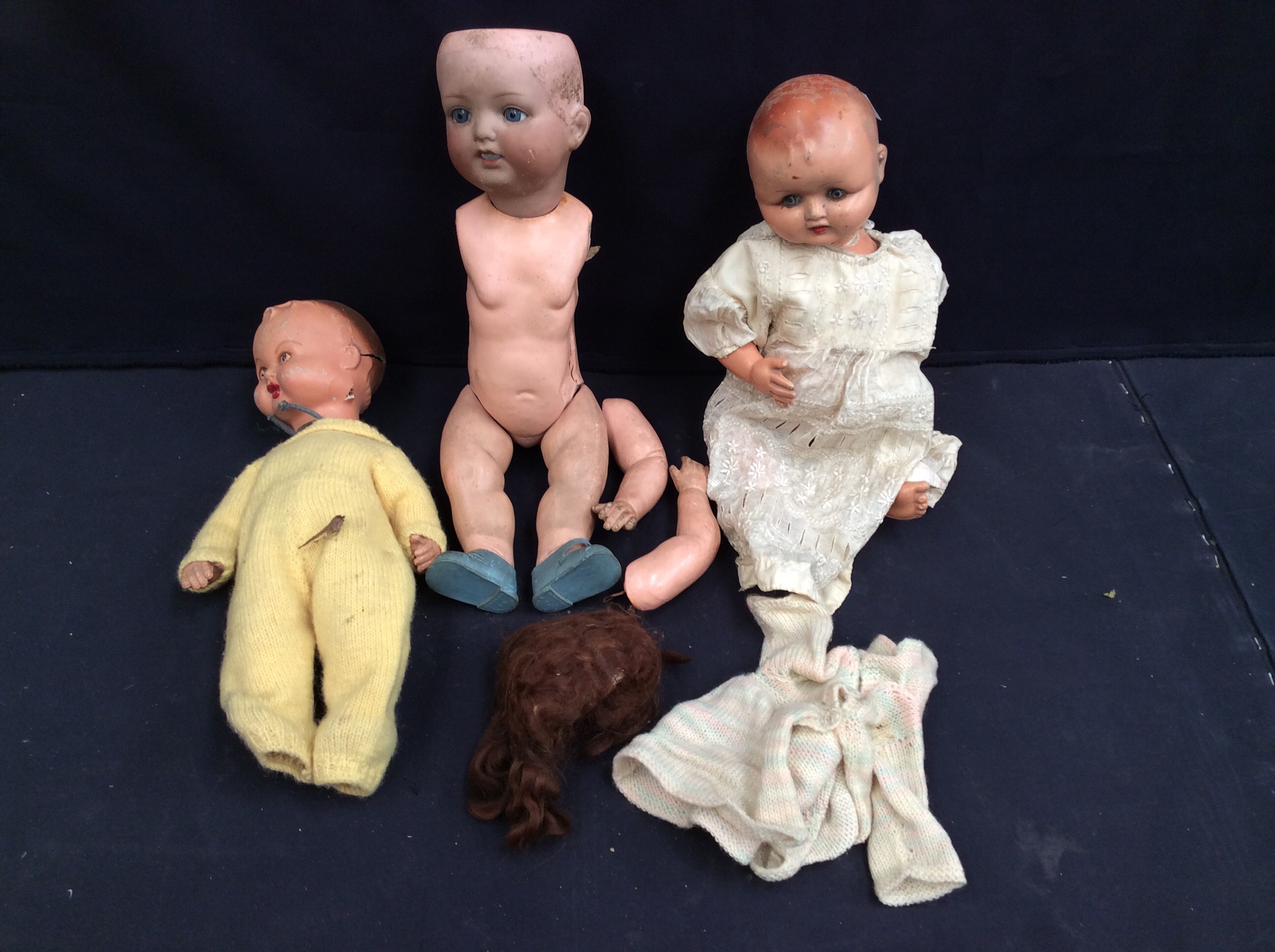 Koppels bisque head German doll along with other early to mid 20th Century.