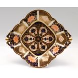 Royal Crown Derby early 20th Century lozenge shaped dish, 1128 imari, 1st qualit.