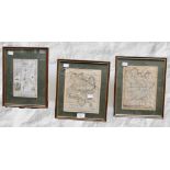 A collection of framed 18th Century maps of Huntington.