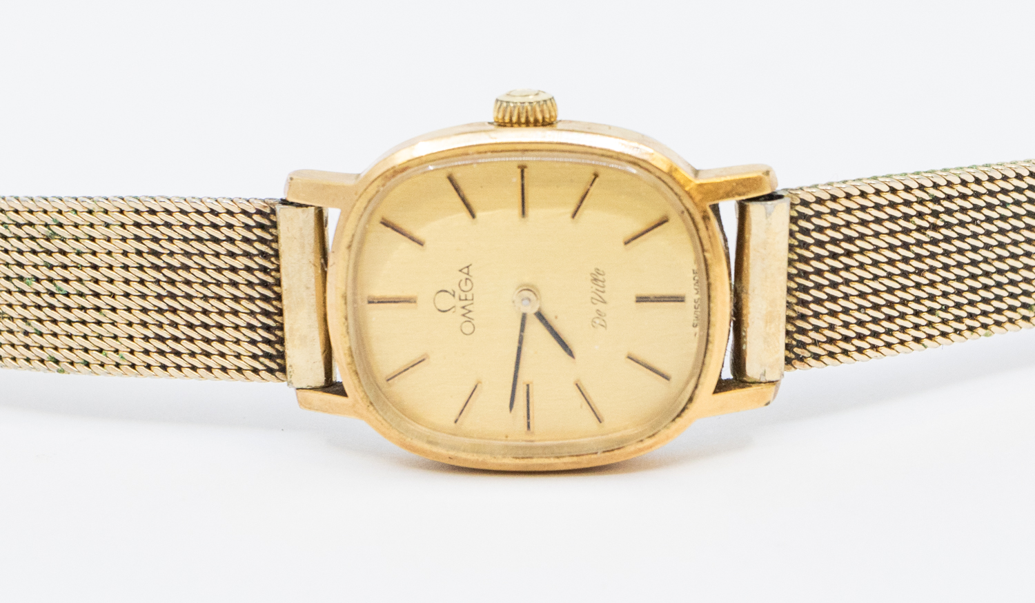 Omega - a ladies vintage Omega de Ville gold-plated wristwatch, comprising a rectangular cushion