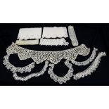 A collection of lace collars for wider necks, the cream wider collar is made up of a fine cotton