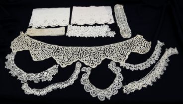 A collection of lace collars for wider necks, the cream wider collar is made up of a fine cotton