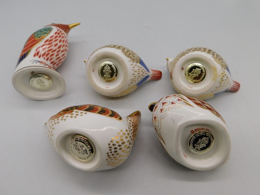 Royal Crown Derby paperweights - five boxed to include; Goldcrest, Duck, Humming Bird and 2 Wren' - Image 3 of 3