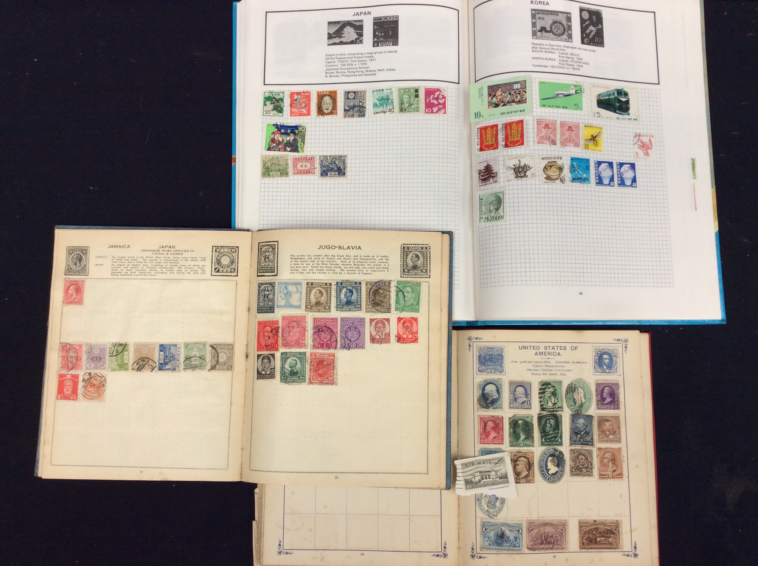 Small collection of stamps in 4 albums and a reference book. More school boy type collection .( - Bild 3 aus 3