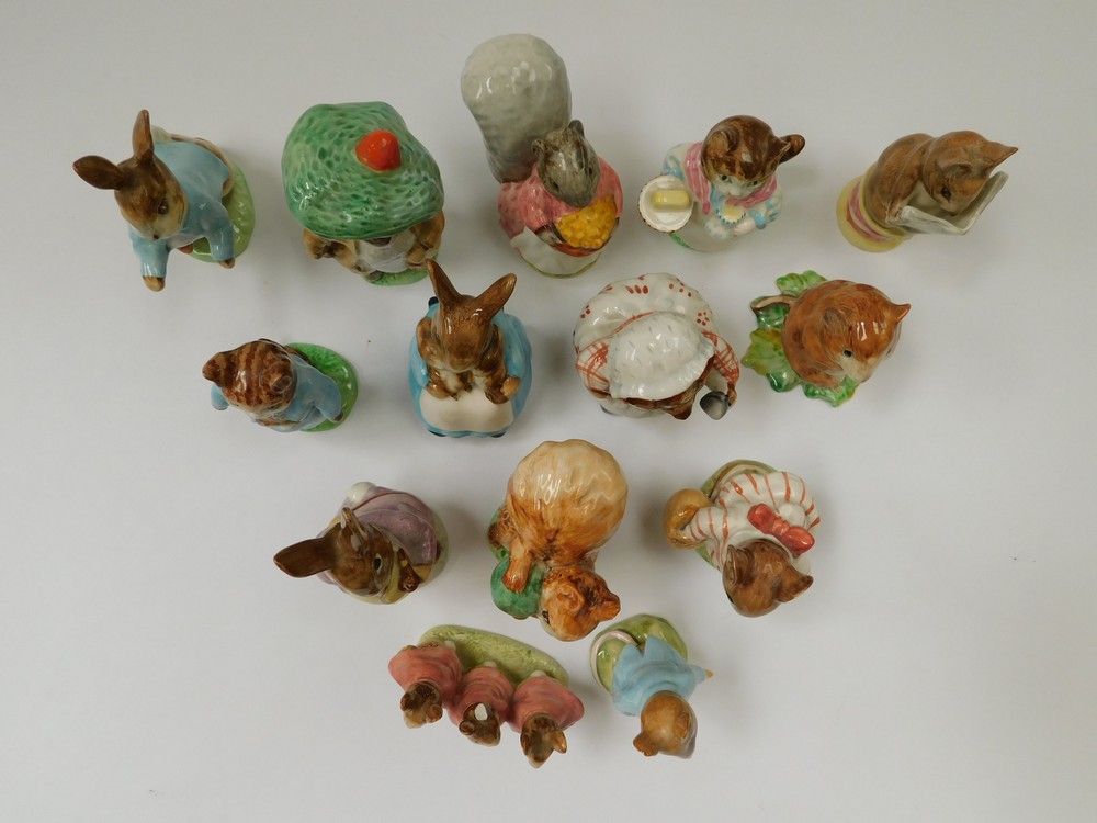 Beatrix Potter - a collection of 14 Beswick (brown backstamp) figurines to include ''Timmy Willie'', - Image 2 of 4