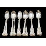 A set of twelve Victorian Scottish silver Queens pattern teaspoons, all initialled to terminals,