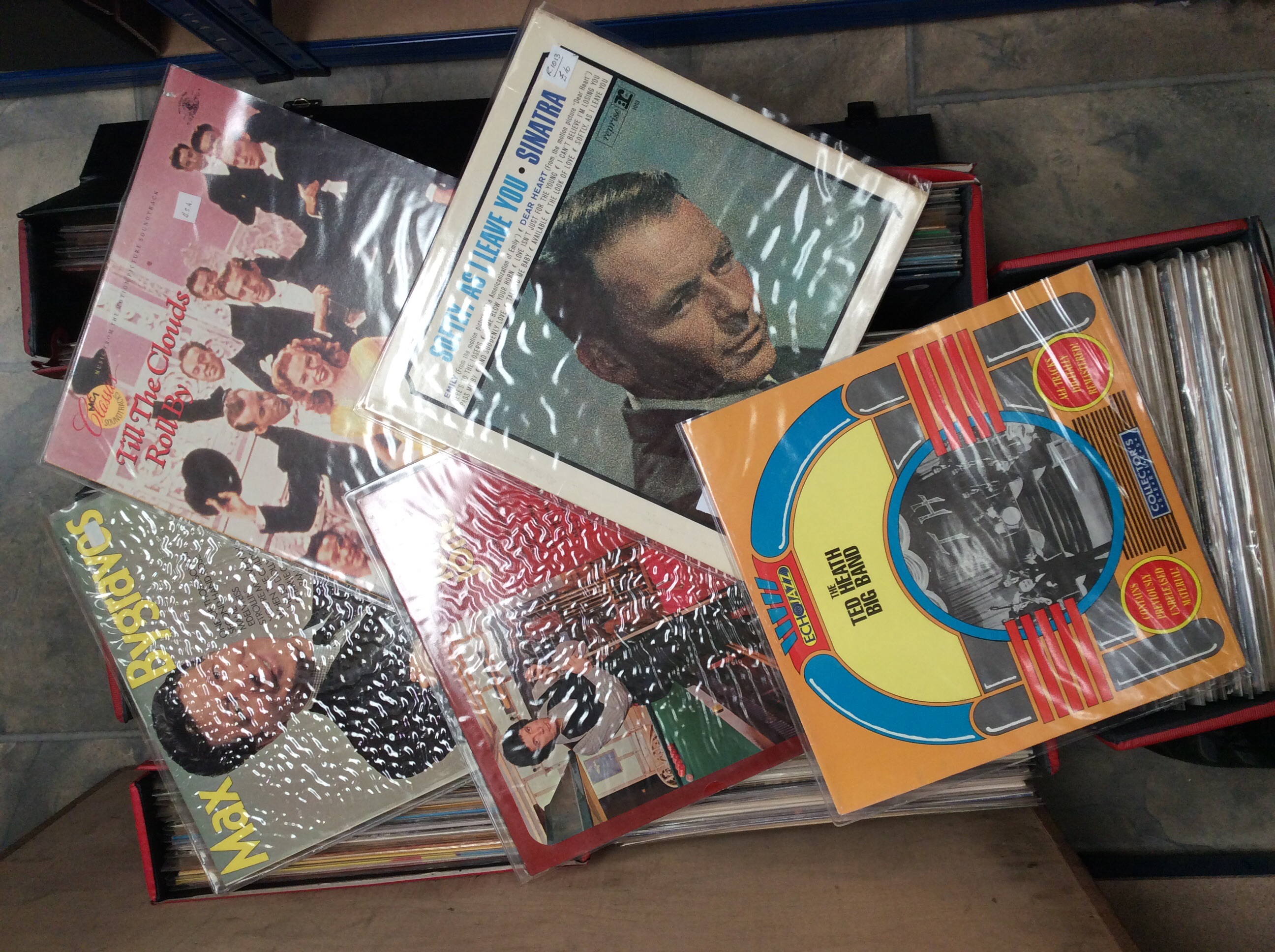 Six LP boxes of mixed LPs to include Frank Sinatra, Chitty Chitty Bang Bang, Tom Jones etc, approx - Bild 2 aus 2