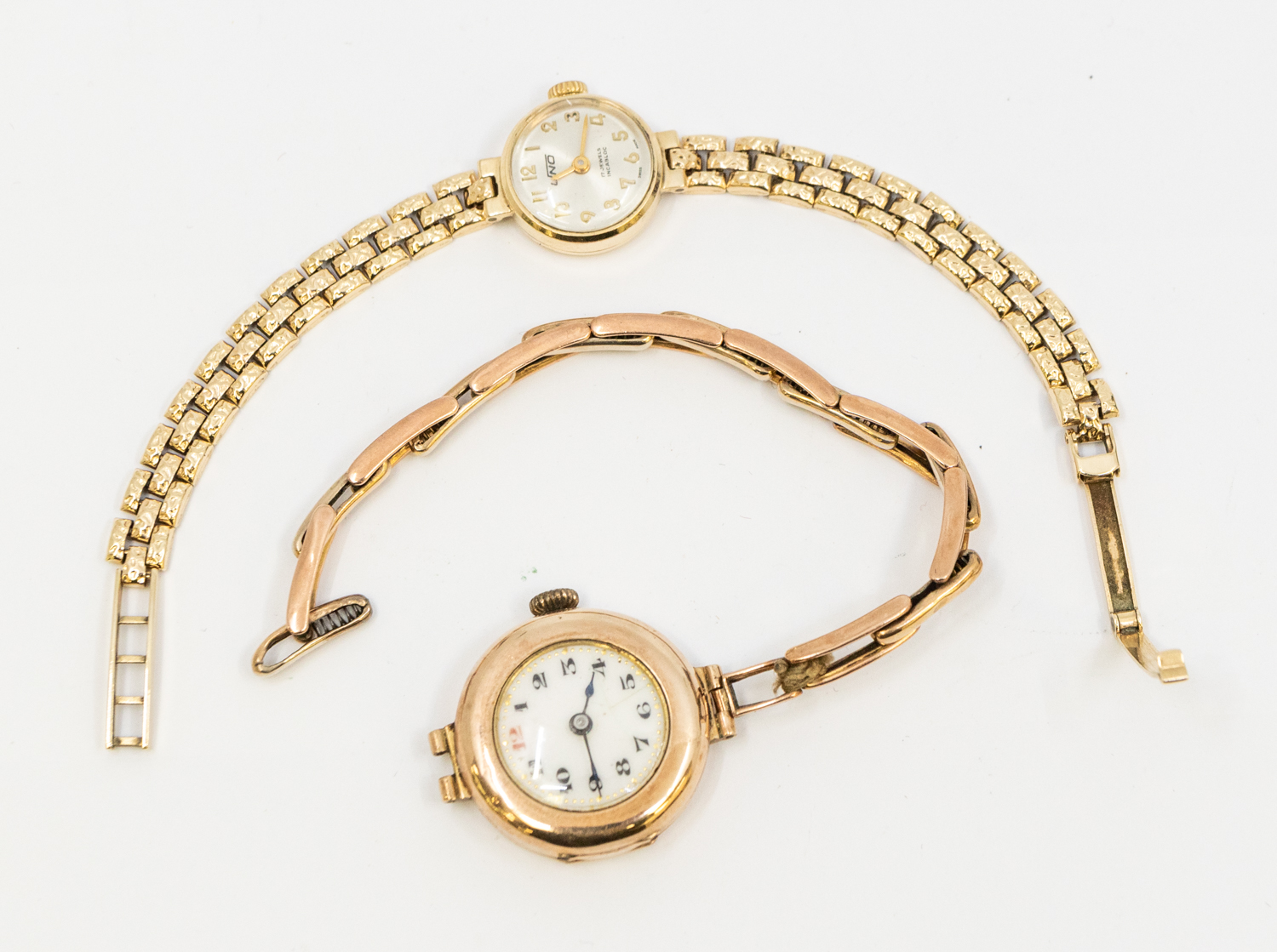 A collection of three 9ct gold ladies wristwatches, including a 1960's UNO watch with small - Image 2 of 3