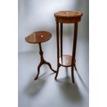 A collection of early 20th Century mahogany furniture to include plant stand, wine table, occasional