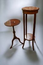 A collection of early 20th Century mahogany furniture to include plant stand, wine table, occasional