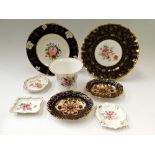 A collection of Crown Derby to include 2 x cobalt ground Crown Derby 1128 imari dishes, A Crown