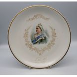 A commemorative Queen Victoria ceramic plate by J&G Meakin (Hanley), heavily crazed.