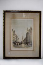 Two prints of Edinburgh in black and gilt frames