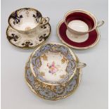 2 Shelley Cups & Saucers c1930's , together with another Shelley cup & saucer c1920 , usual
