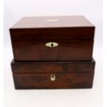 Two 19th Century mahogany trinket boxes.