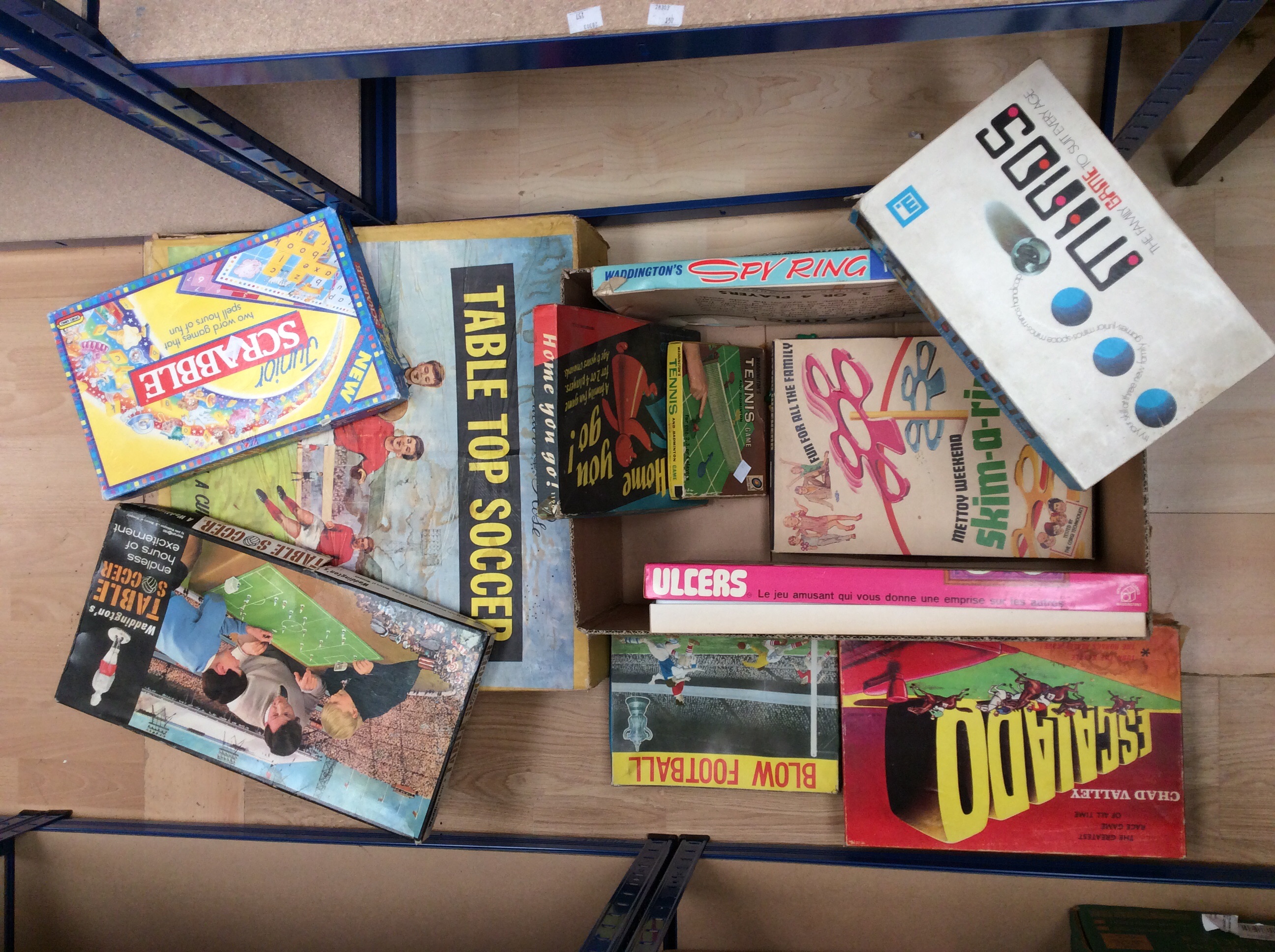 A collection of 1960s/70s family games, mostly football related to include table top football.