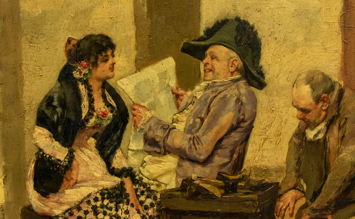 Felipe Maso de Falp (1851-1929) A Saucy Story oil on panel,  62 x 50cm  signed and dated 1882 - Bild 5 aus 5