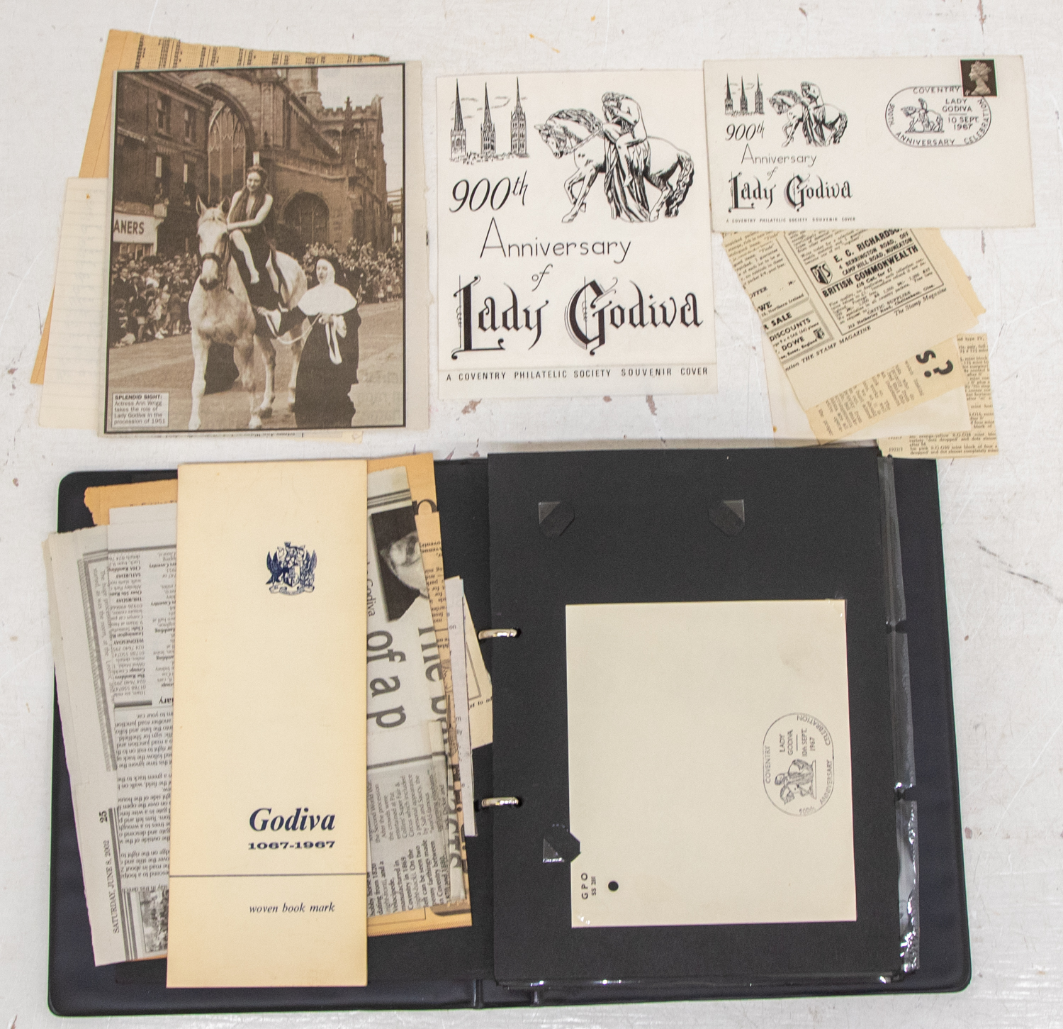 Collection of Covers and associated ephemeral items all with the Lady Godiva design , and
