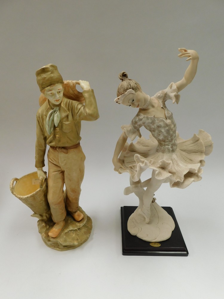 A collection of miscellaneous ceramics: an amphora figurine of a young man, a Giuseppe Armani - Image 3 of 3