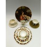 Early 20th Century tea set along with a 1960s coffee set, other tea set items and cabinet plates,