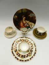 Early 20th Century tea set along with a 1960s coffee set, other tea set items and cabinet plates,