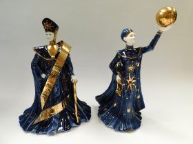 Two boxed Wedgwood Galaxy Collection figurines: The Governor, no. 690 of 2,000 and The Governess no.