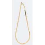 A 9ct gold flat snake link chain necklace, width approx 5mm, length approx 46cm, weight approx 9.