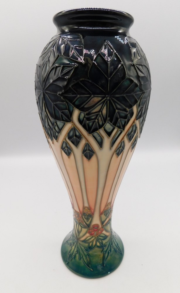 Moorcroft Cluny design vase by Sally Tuffin, approx. 28cm high in good condition, factory second ,